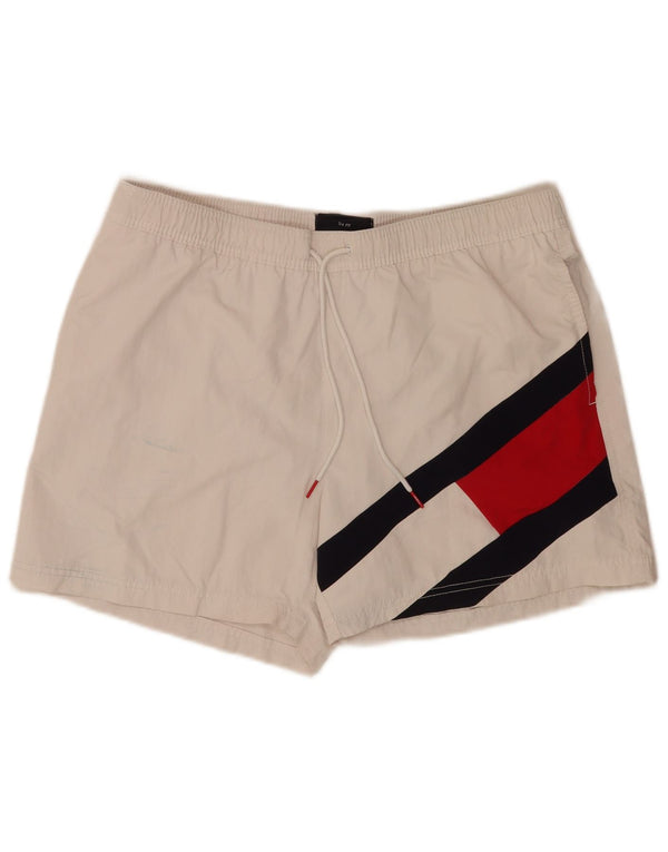 Tommy Hilfiger Мужские шорты для плавания с графикой стандартного размера XL, белые с цветными блоками