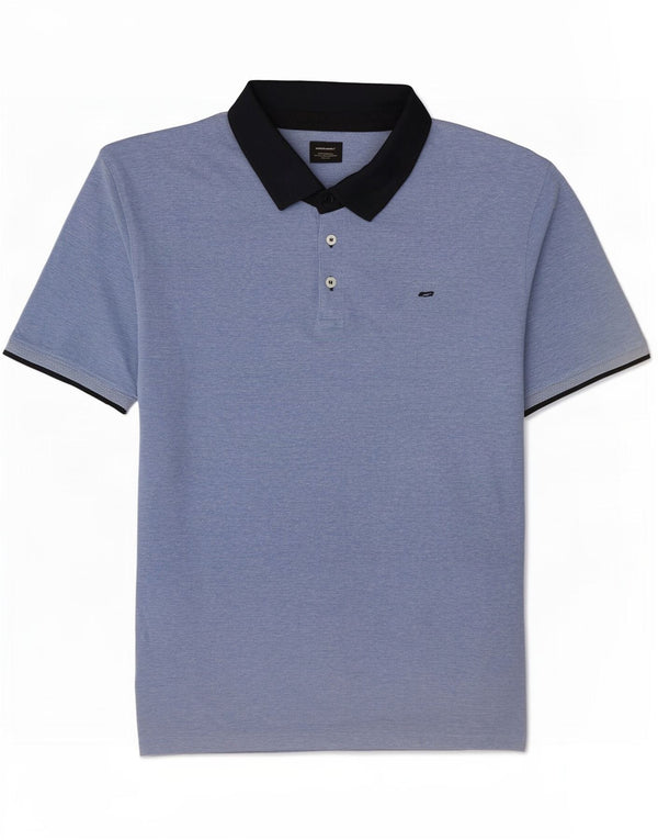Мужская рубашка поло Jack & Jones 5XL синяя с цветными блоками