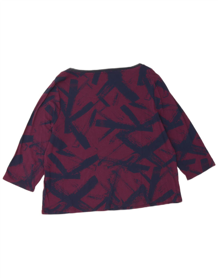 Женский топ MARKS & SPENCER с рукавом 3/4, UK 18 XL, фиолетовый, вискоза с геометрическим рисунком