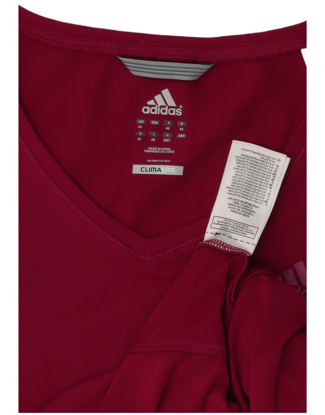 Женская футболка Adidas Climalite Top UK 16, большой розовый полиэстер