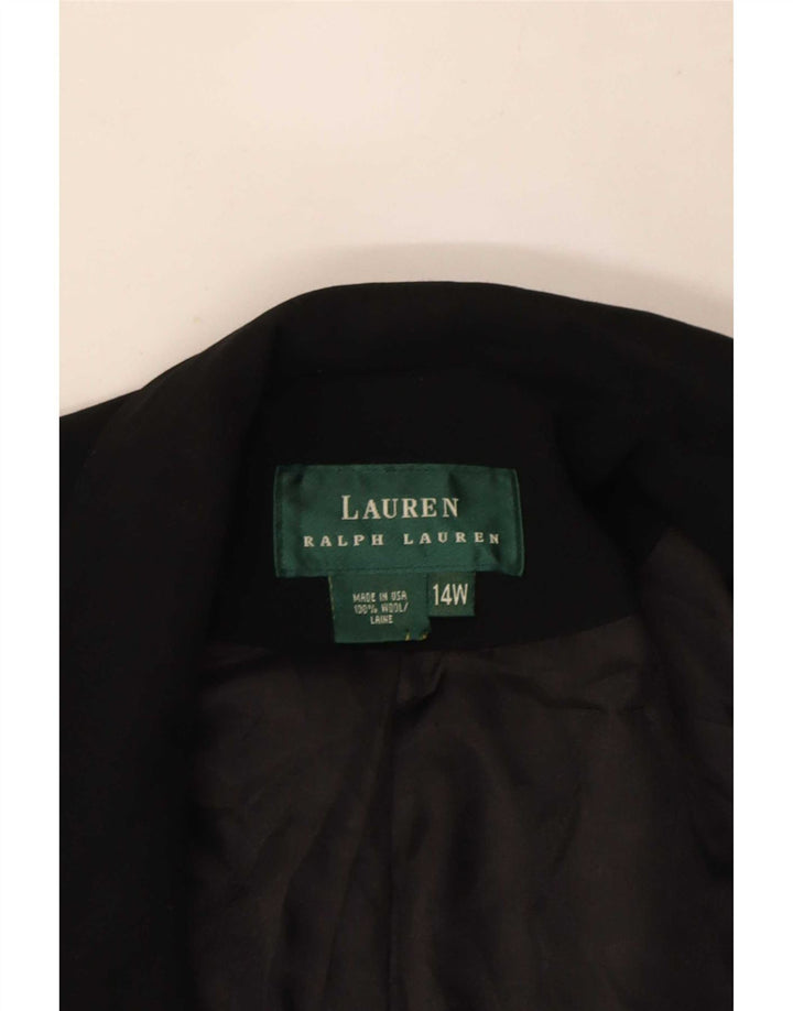 Женский пиджак на двух пуговицах Ralph Lauren, США 14, XL, черный, шерстяной