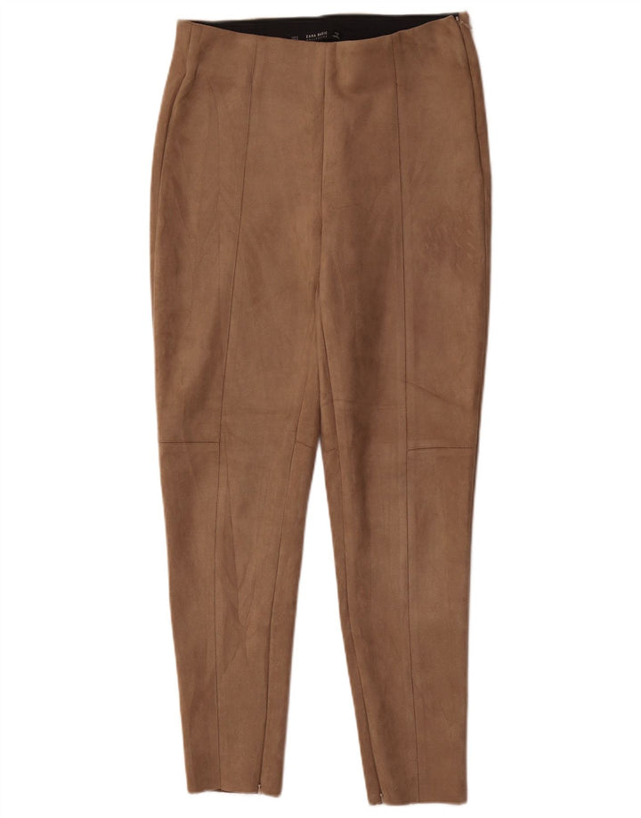 Женские узкие брюки Zara Medium W28 L28 Коричневые