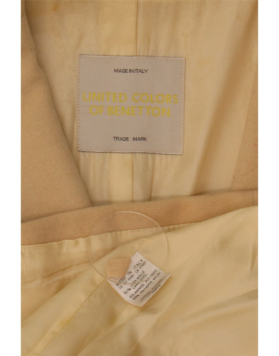 Женское пальто свободного кроя Benetton IT 42 Medium Beige Wool