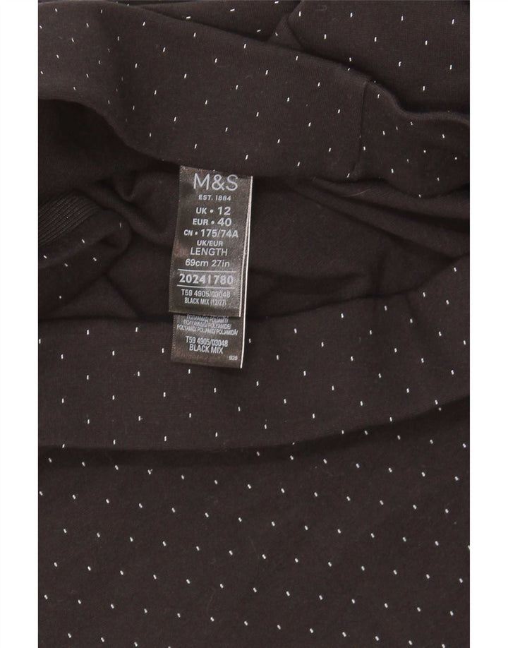 Женская юбка-карандаш Marks & Spencer UK 12 Medium W30 Черная пятнистая вискоза