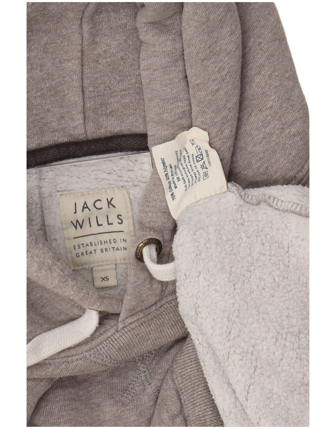 Женский джемпер с капюшоном оверсайз с рисунком JACK WILLS UK 6 XS, серый хлопок