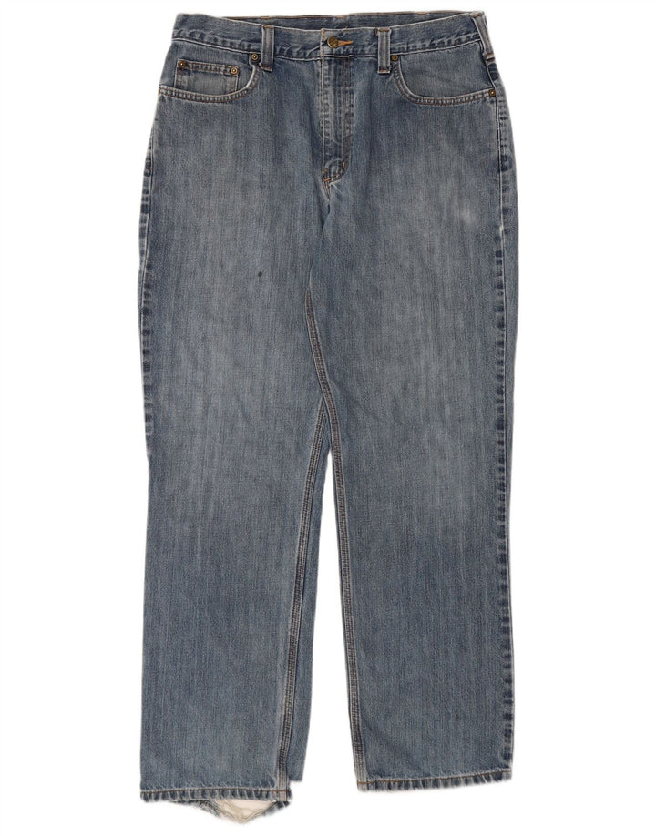 Мужские прямые джинсы Carhartt W36 L32 синие, хлопок