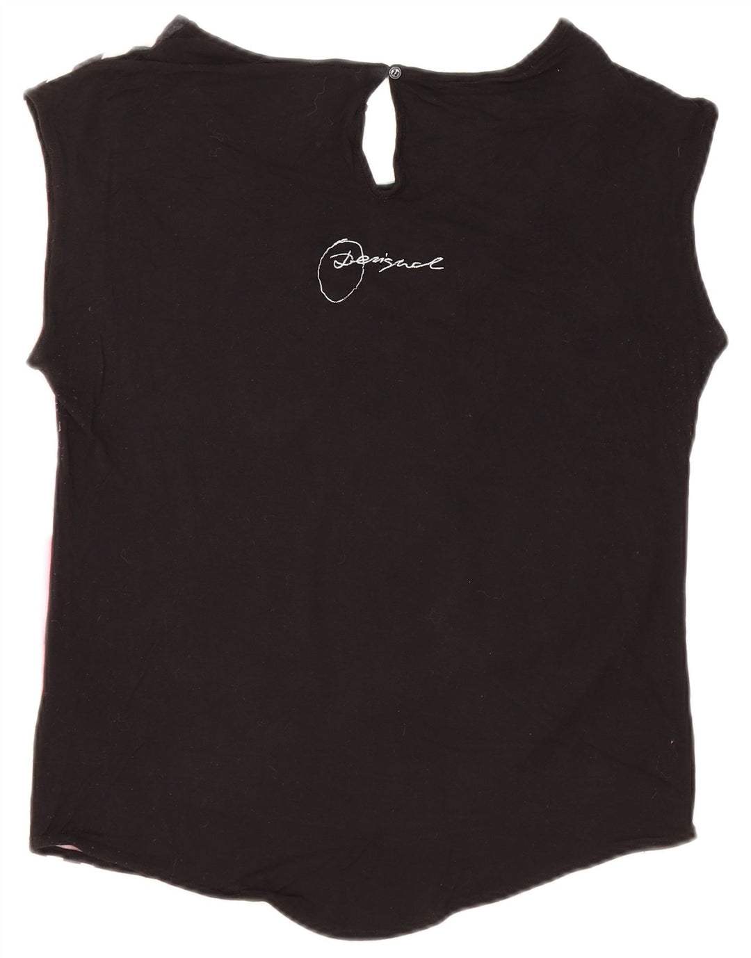 Женская футболка оверсайз с рисунком Desigual Top UK 10, маленькая, черная, вискоза