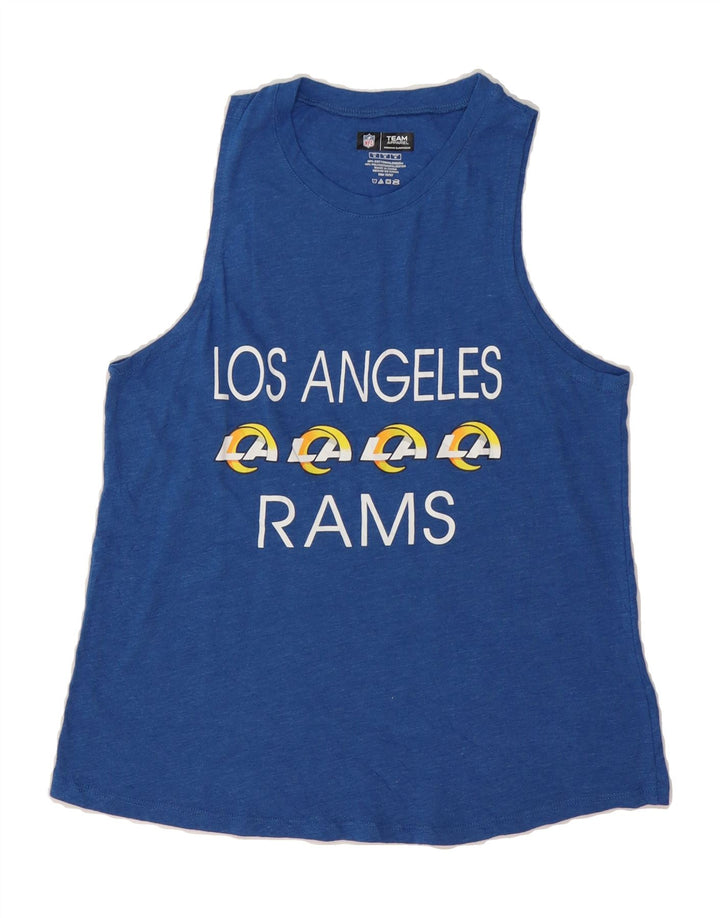 NFL TEAM APPAREL Womens Rams Graphic Vest Top UK 12 Medium Blue Cotton Vintage NFL TEAM APPAREL and Second-Hand NFL TEAM APPAREL from Messina Hembry 
