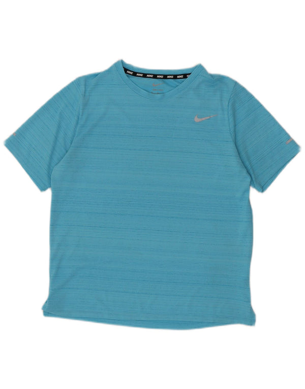 Футболка Nike Dri Fit для мальчиков, топ 13–14 лет, синий полиэстер в тонкую полоску XL