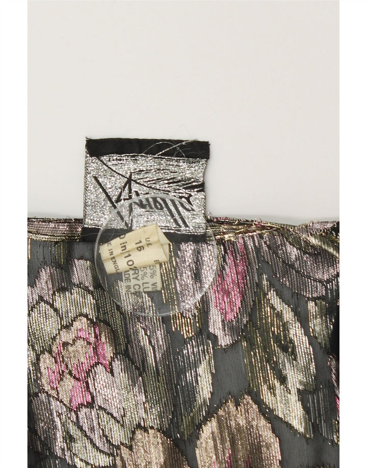 Женский укороченный кардиган ARELLA UK 16, большой разноцветный цветочный принт