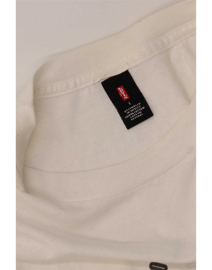 Мужская футболка с рисунком Levi's, большой белый хлопок