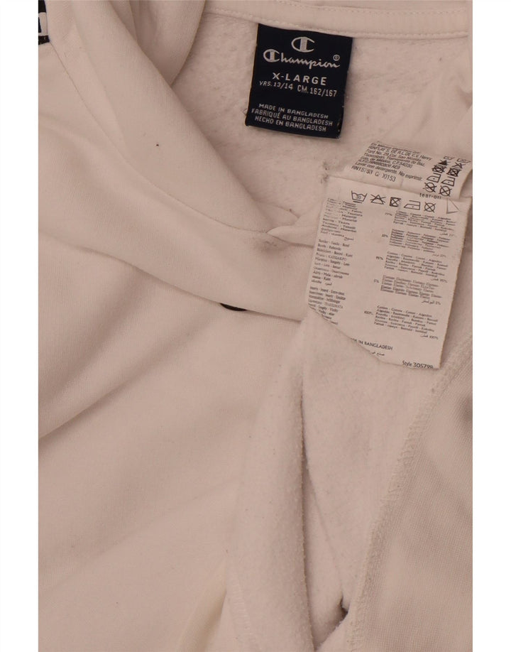 Джемпер с капюшоном CHAMPION для мальчиков с графическим рисунком 13–14 лет, размер XL, белый цвет с блоками