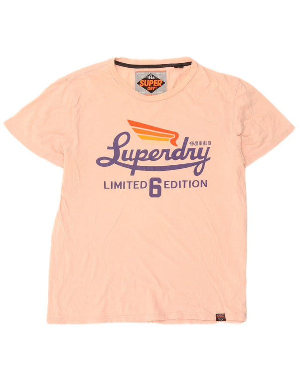 Мужская футболка с рисунком Superdry, топ 3XL, розовый хлопок