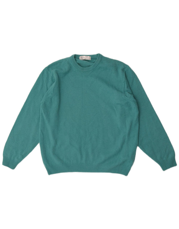 Мужской джемпер с круглым вырезом Marks & Spencer, маленький синий, новый шерстяной свитер