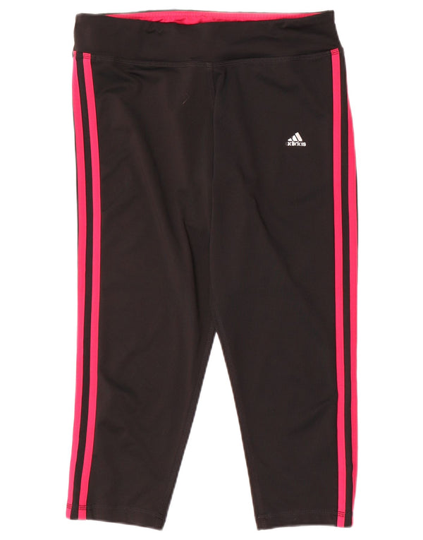 Женские леггинсы-капри Adidas Climalite UK 12/14, средний черный полиэстер