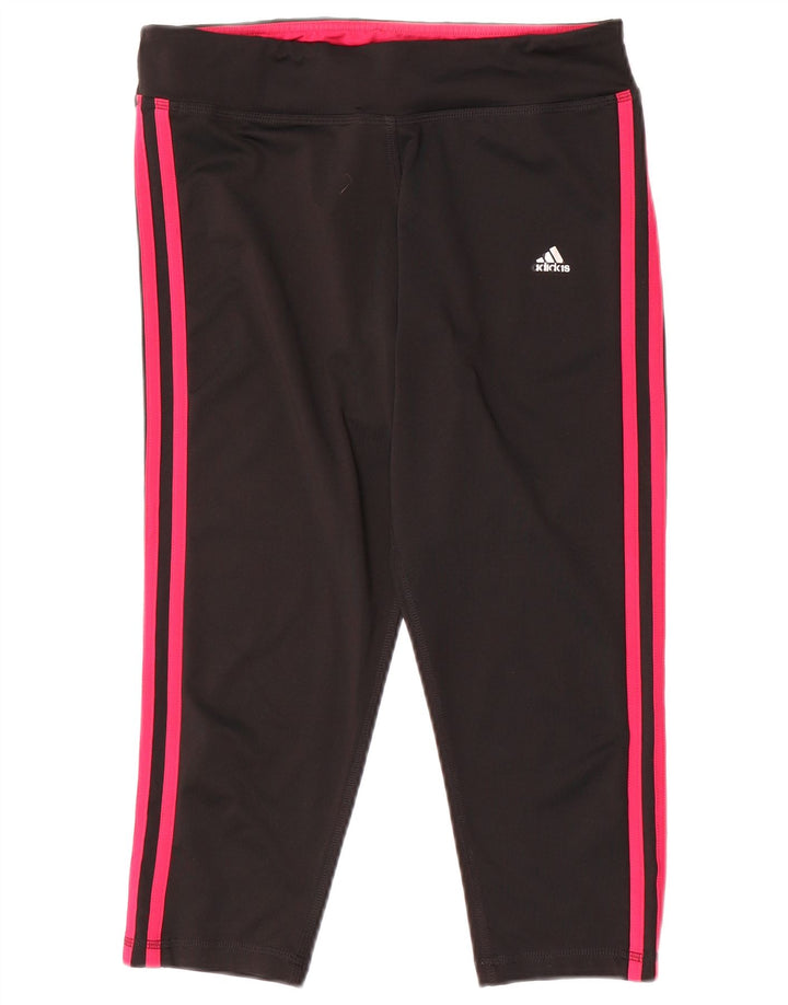 Женские леггинсы-капри Adidas Climalite UK 12/14, средний черный полиэстер