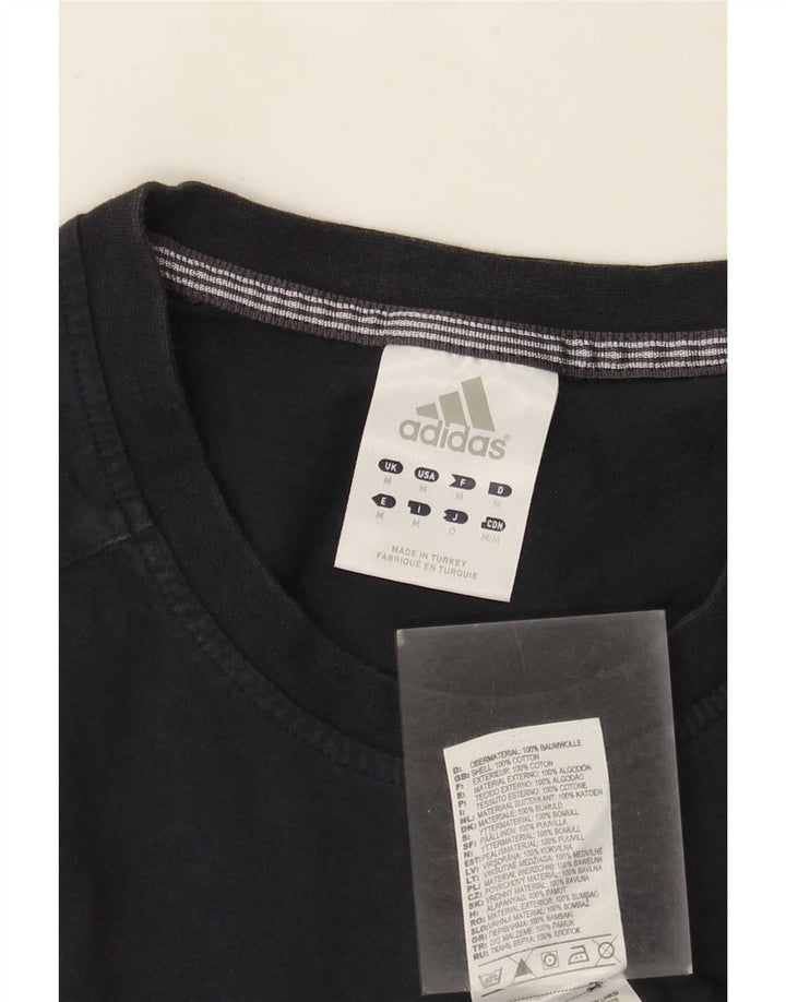 Adidas Мужская футболка с рисунком Топ среднего размера, темно-синий, хлопок