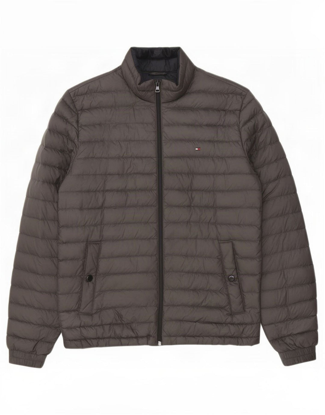 Мужская стеганая куртка Tommy Hilfiger UK 38 средний серый полиэстер