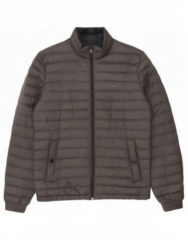 Мужская стеганая куртка Tommy Hilfiger UK 38 средний серый полиэстер