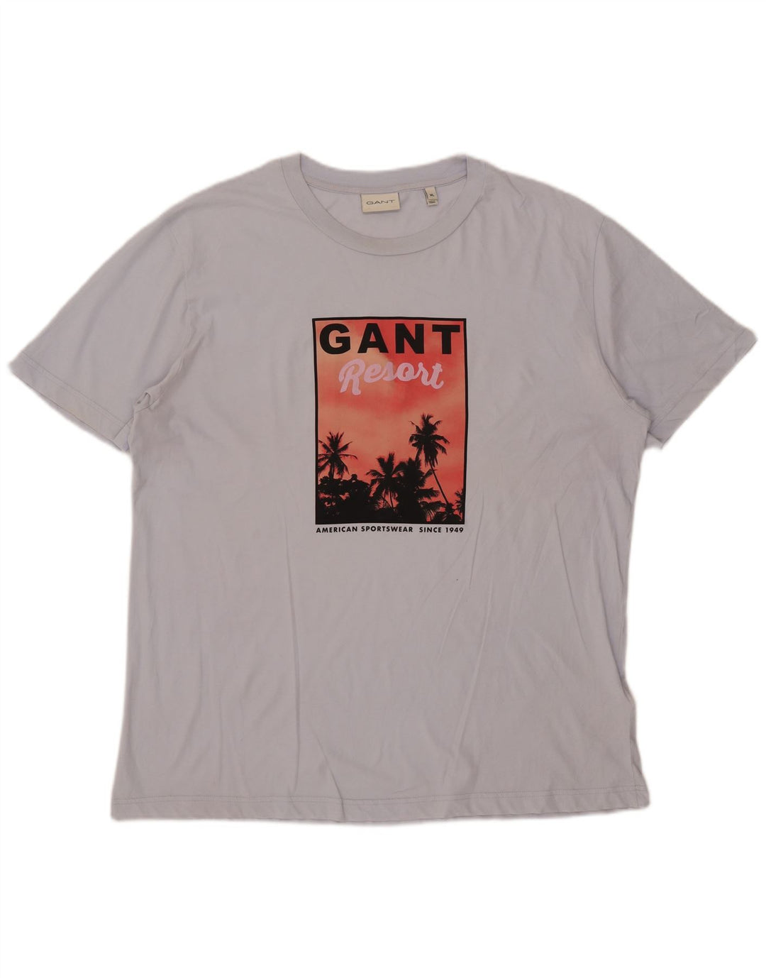 Мужская футболка с рисунком Gant Top XL, синяя, хлопок