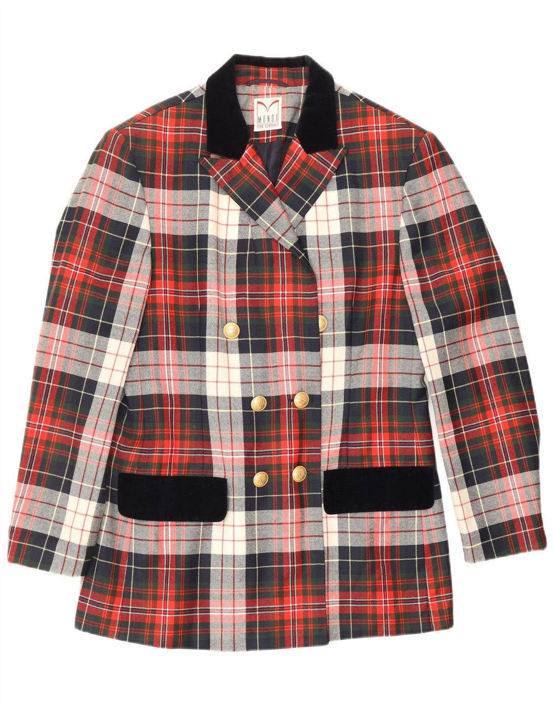 MONDI Женский удлиненный пиджак EU 38 Средний красный в клетку Классический