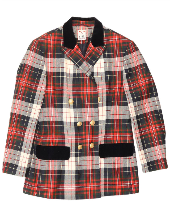 MONDI Женский удлиненный пиджак EU 38 Средний красный в клетку Классический