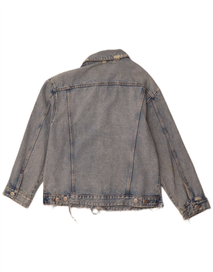 Мужская джинсовая куртка ZARA UK 38, средний синий хлопок, хлопок
