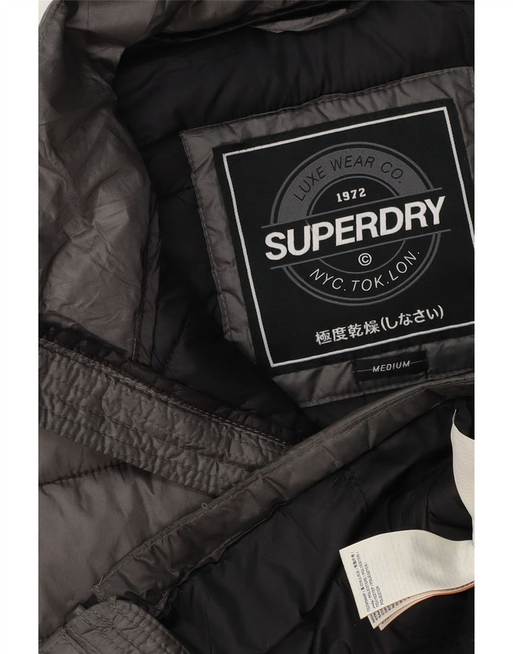 Женский утепленный жилет без рукавов Superdry UK 14, средний серый полиэстер