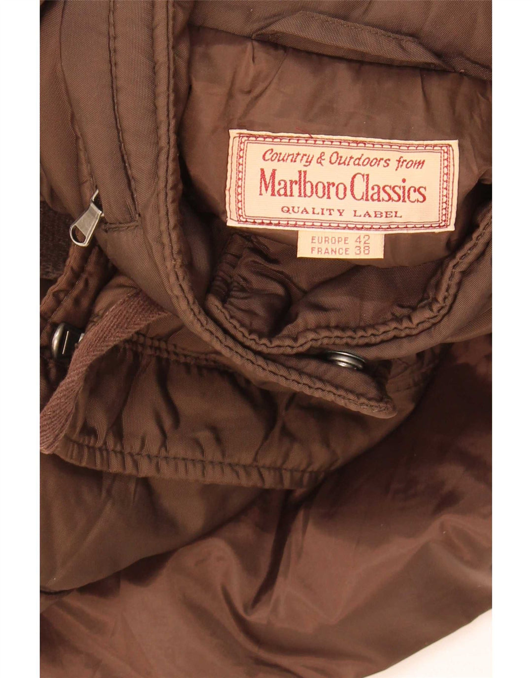 Женская универсальная куртка Marlboro Classics с капюшоном EU 42, большая, коричневая, нейлон