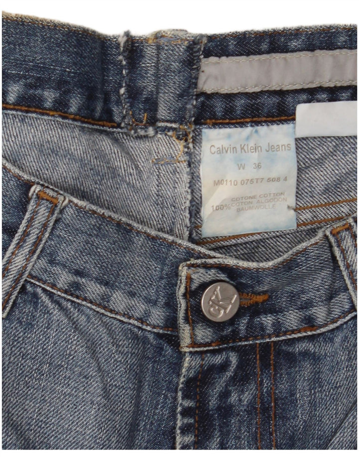 Мужские узкие джинсы CALVIN KLEIN W36 L30 синие, хлопок