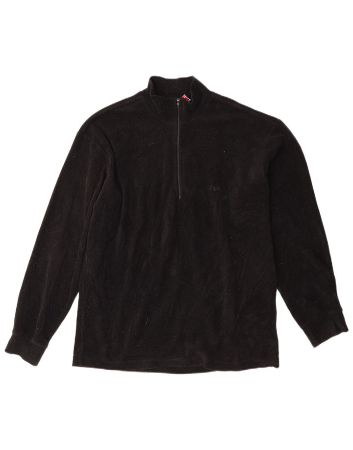 Мужской флисовый джемпер FILA с воротником на молнии IT 48 средний черный