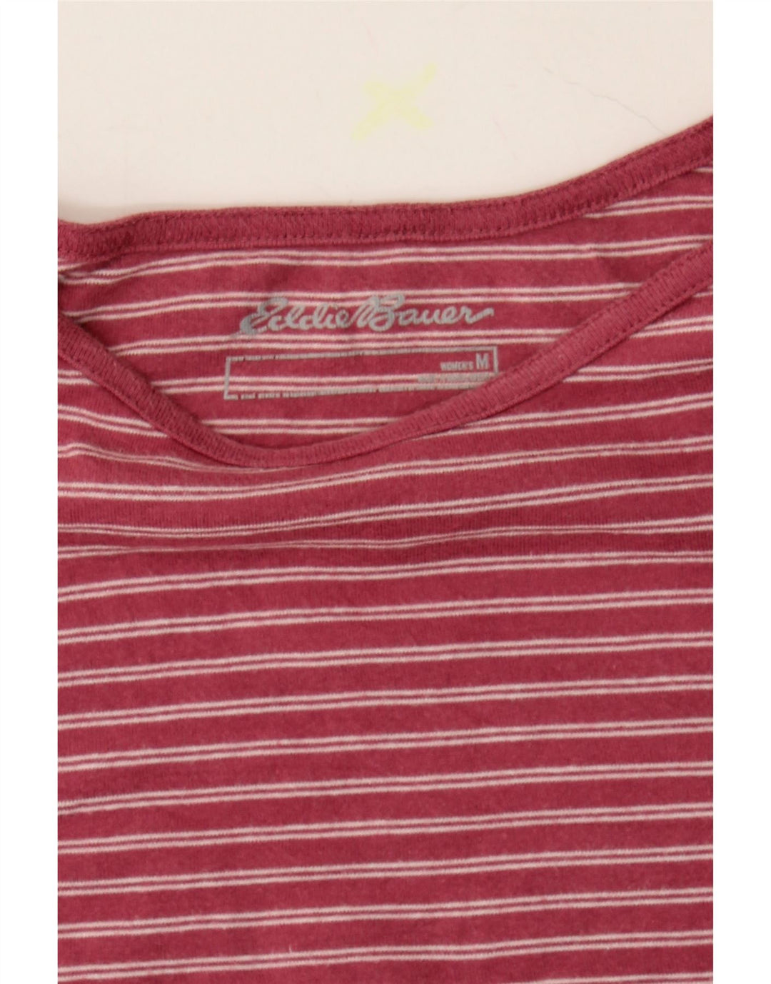 EDDIE BAUER Womens Top 3/4 Sleeve UK 12 Medium Pink Striped Cotton Vintage Eddie Bauer and Second-Hand Eddie Bauer from Messina Hembry 