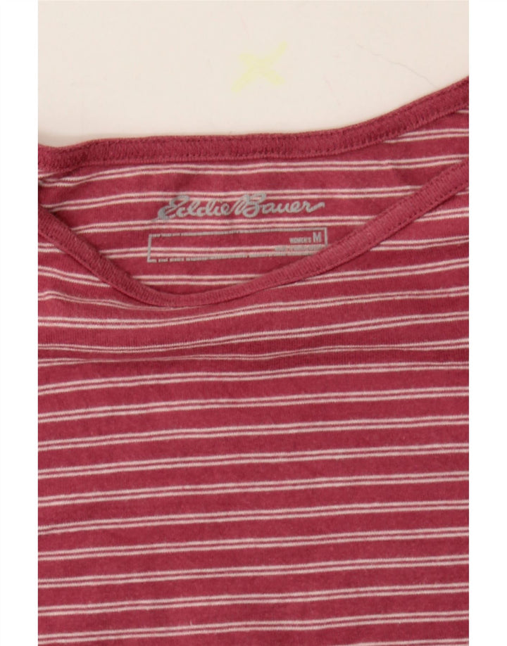 EDDIE BAUER Womens Top 3/4 Sleeve UK 12 Medium Pink Striped Cotton Vintage Eddie Bauer and Second-Hand Eddie Bauer from Messina Hembry 