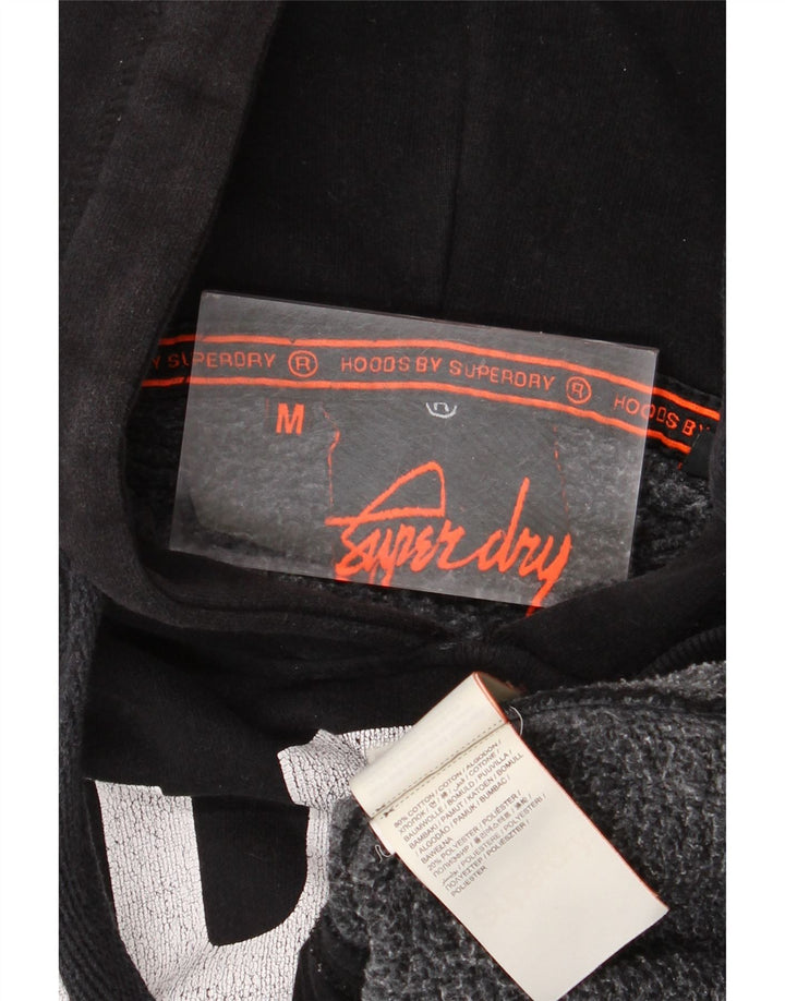 Мужской джемпер с капюшоном Superdry, черный, хлопковый, среднего размера