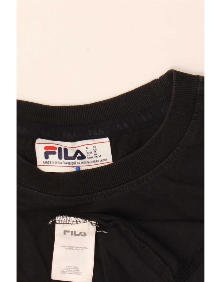 Fila Мужская футболка с рисунком Топ среднего размера, черный хлопок