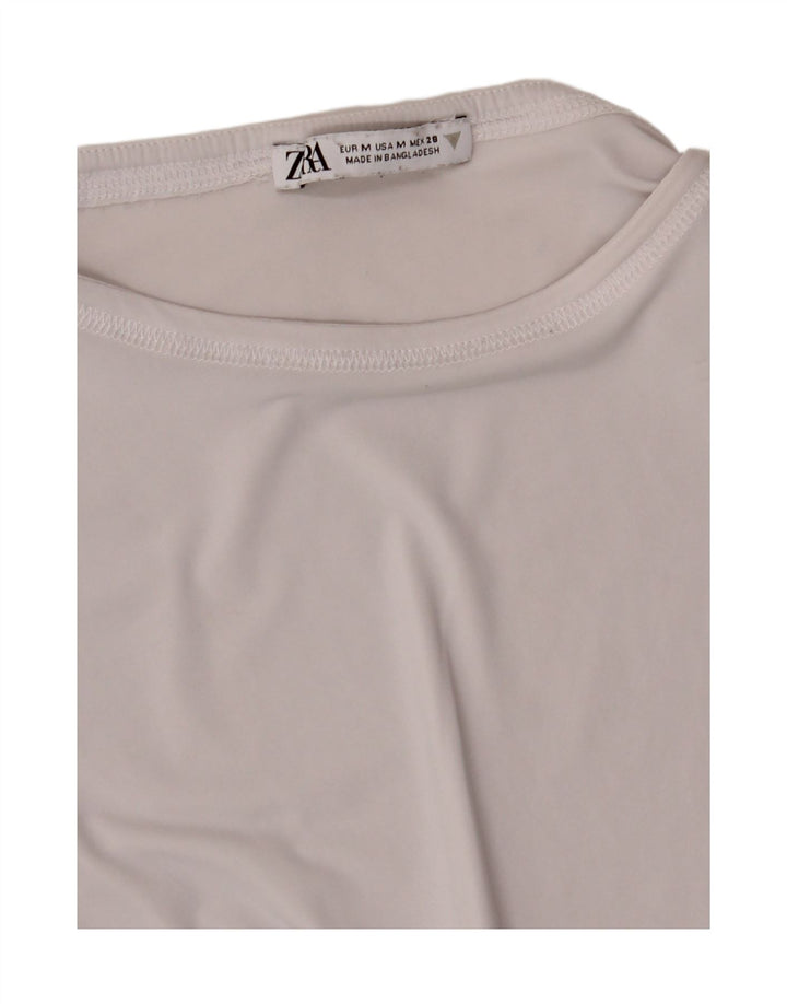 ZARA Womens T-Shirt Top UK 12 Medium White Vintage Zara and Second-Hand Zara from Messina Hembry 