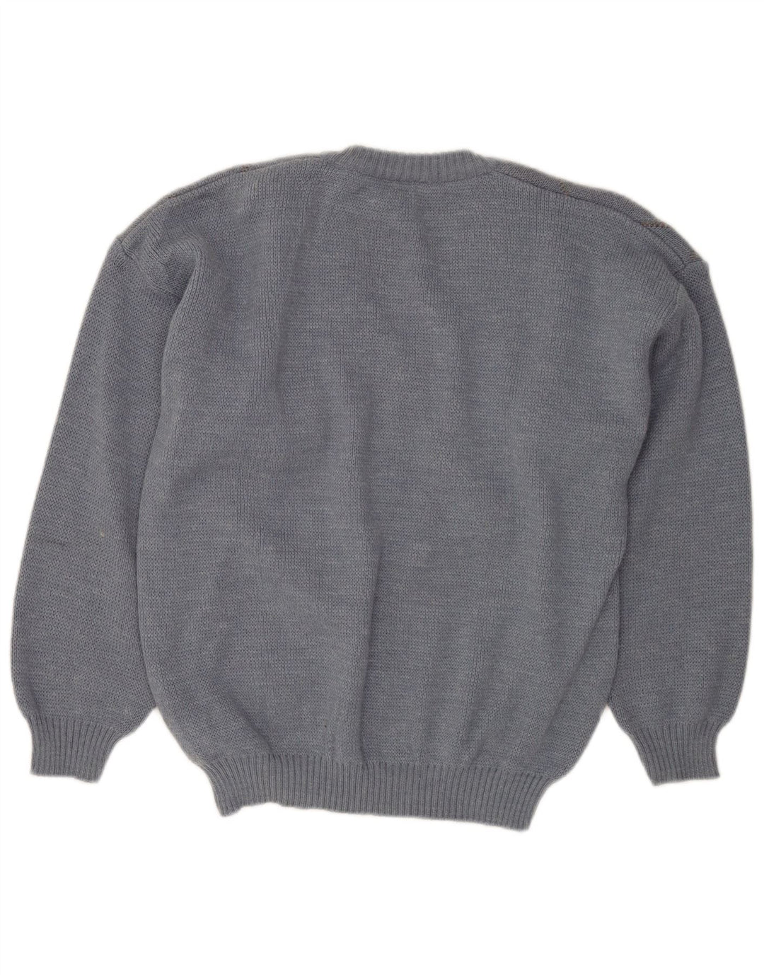 Мужской джемпер VINTAGE с v-образным вырезом IT 50, средний синий аргайл/ромб, шерсть