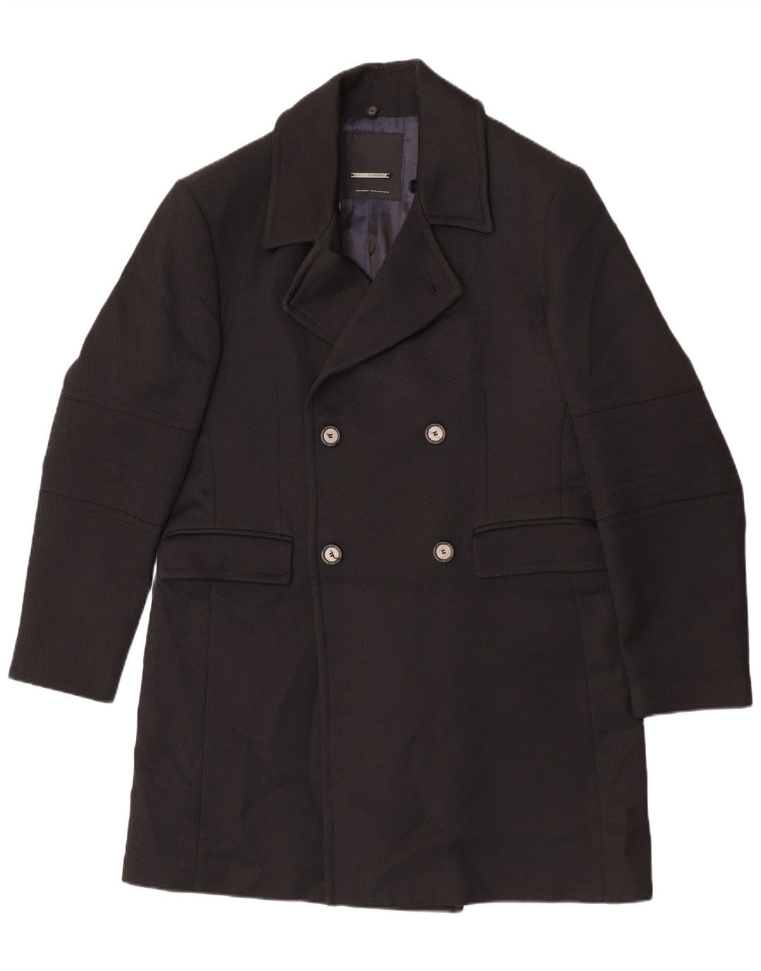 Мужское двубортное пальто Zara UK 44 2XL, черное