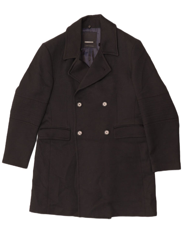 Мужское двубортное пальто Zara UK 44 2XL, черное