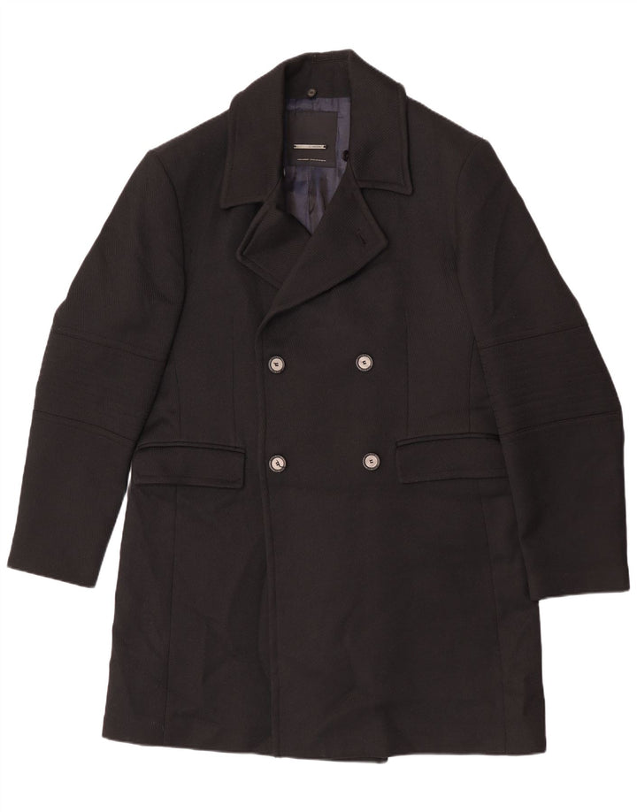 Мужское двубортное пальто Zara UK 44 2XL, черное