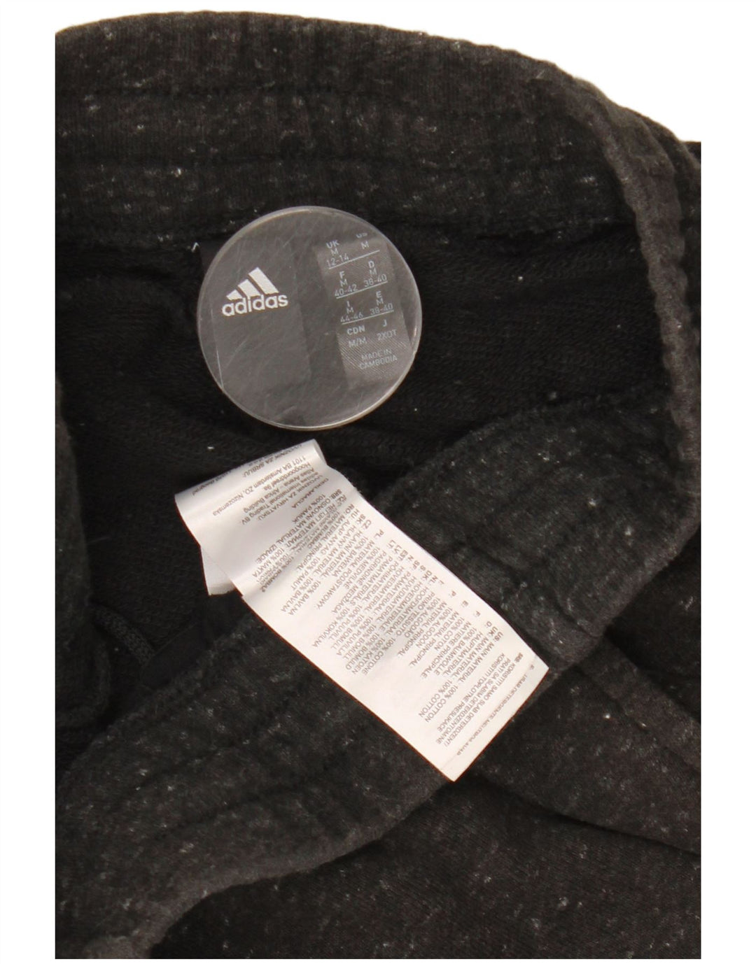 Женские укороченные спортивные брюки ADIDAS UK 12/14, хлопковый средний серый в крапинку