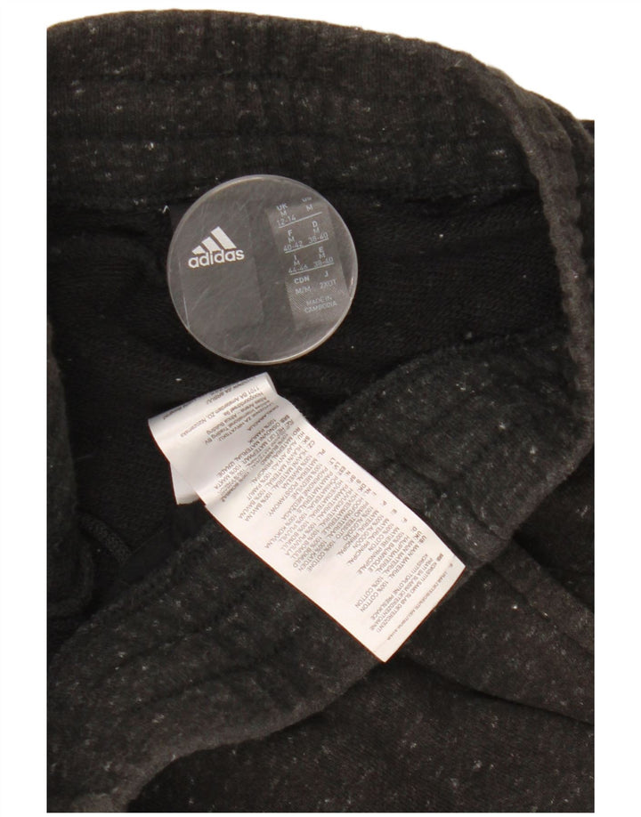 Женские укороченные спортивные брюки ADIDAS UK 12/14, хлопковый средний серый в крапинку