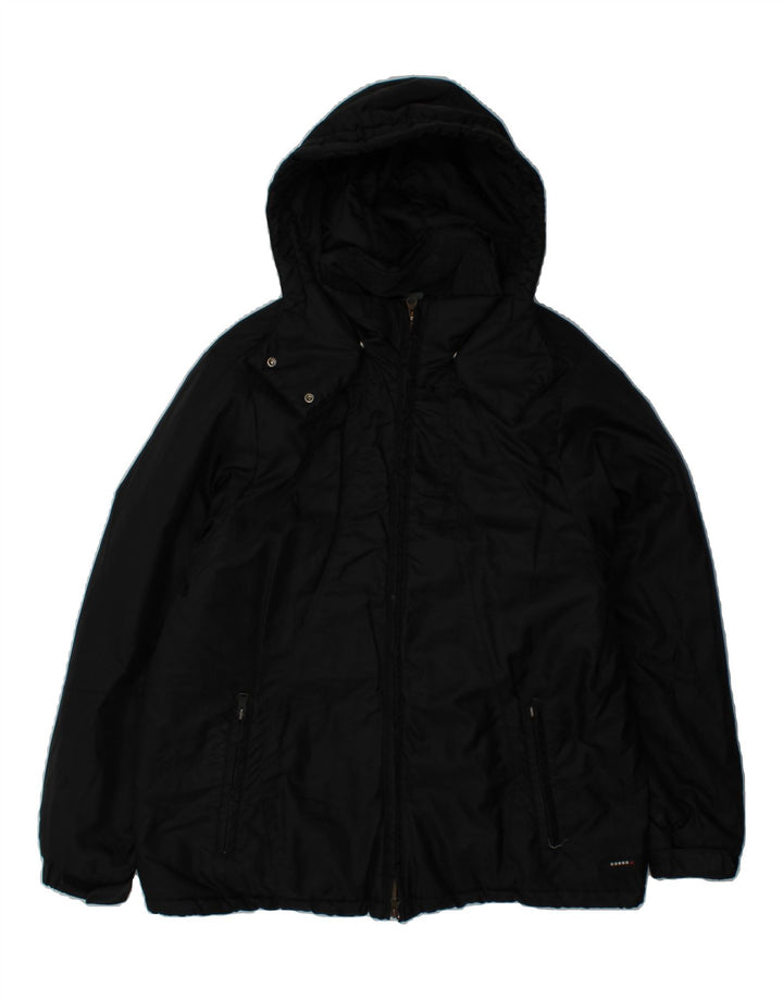 BELFE Womens Hooded Padded Jacket UK 20 2XL Black Polyamide Vintage Belfe and Second-Hand Belfe from Messina Hembry 