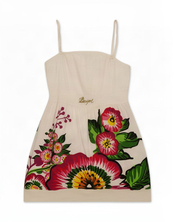 Desigual Womens Sundress UK 14 Large White Floral