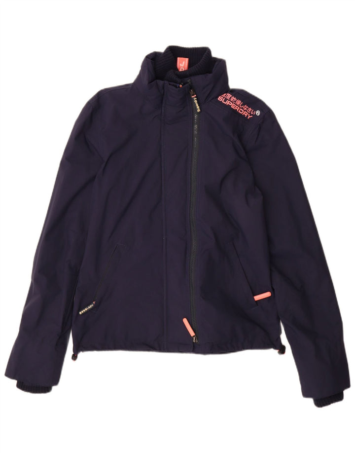 Женская ветровка-ветровка Superdry UK 10, маленькая, темно-синяя, нейлоновая