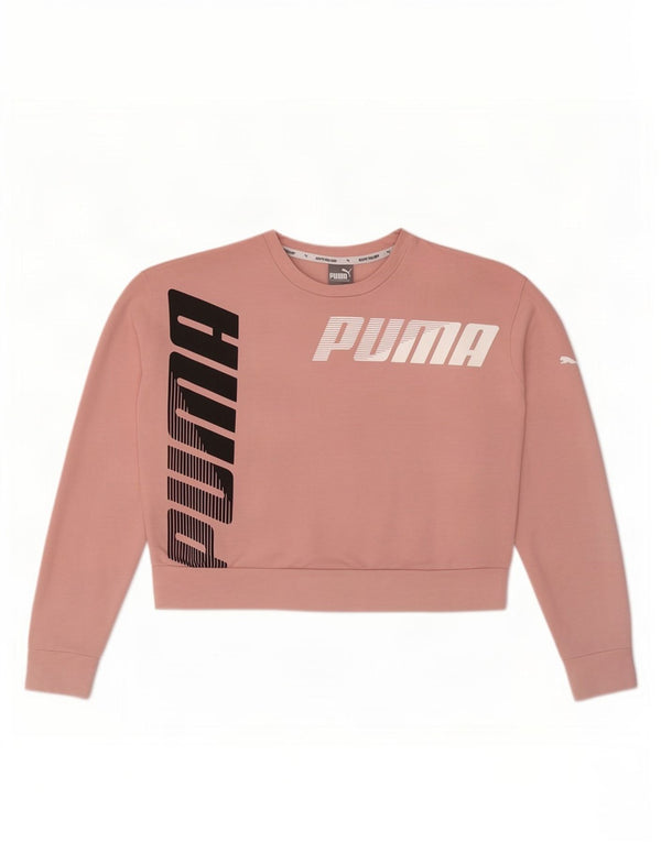Puma Womens Crank Crop Graphic Sweatshirt Jumper UK 6 XS Pink