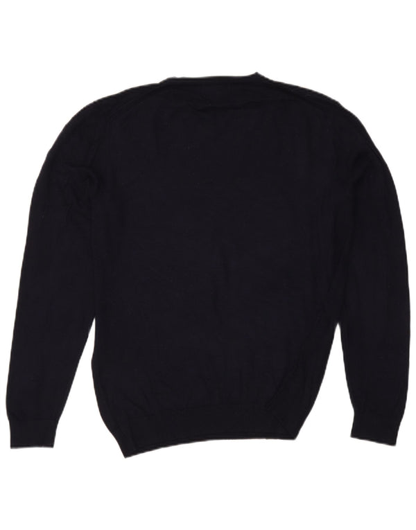 Женский джемпер с v-образным вырезом Zara UK 14, средний темно-синий