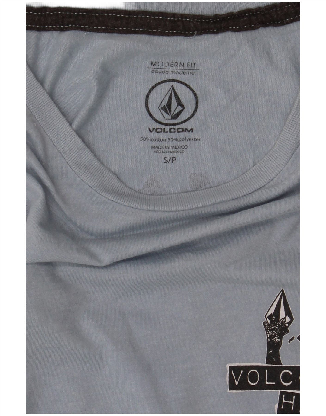 Volcom Мужская футболка современного кроя с графическим рисунком, маленький синий хлопковый топ