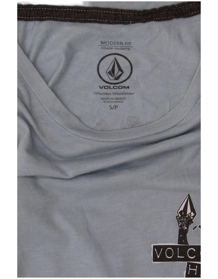 Volcom Мужская футболка современного кроя с графическим рисунком, маленький синий хлопковый топ