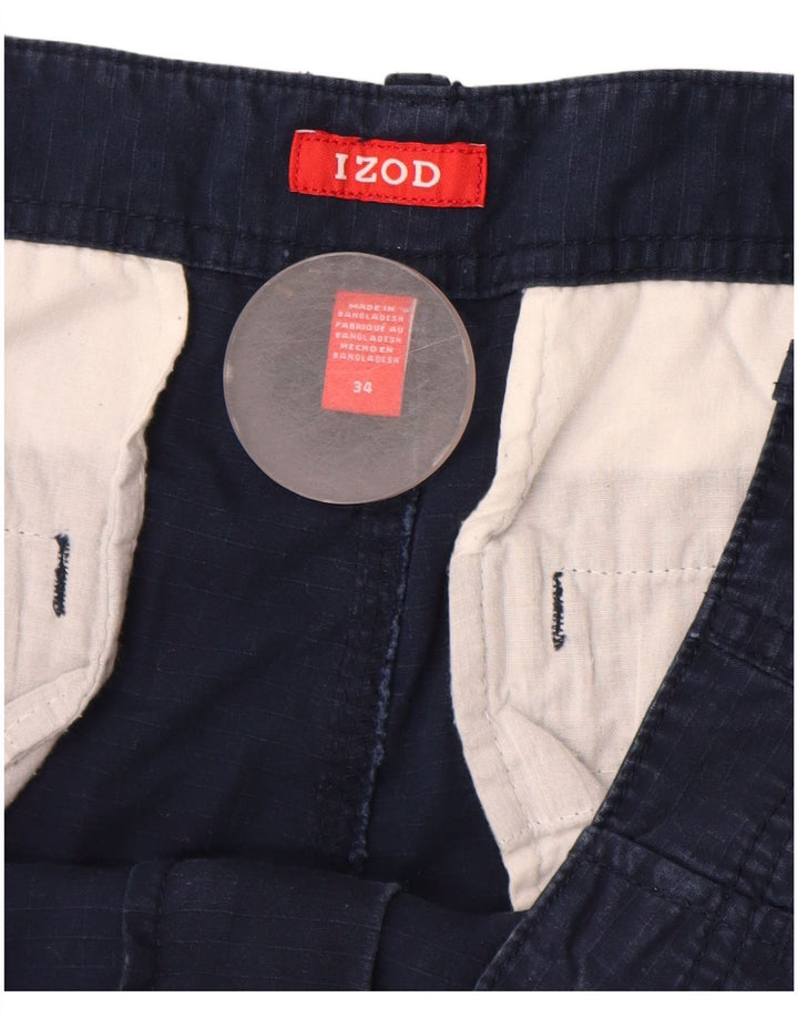 Мужские шорты карго Izod W34, большие, темно-синие, хлопок